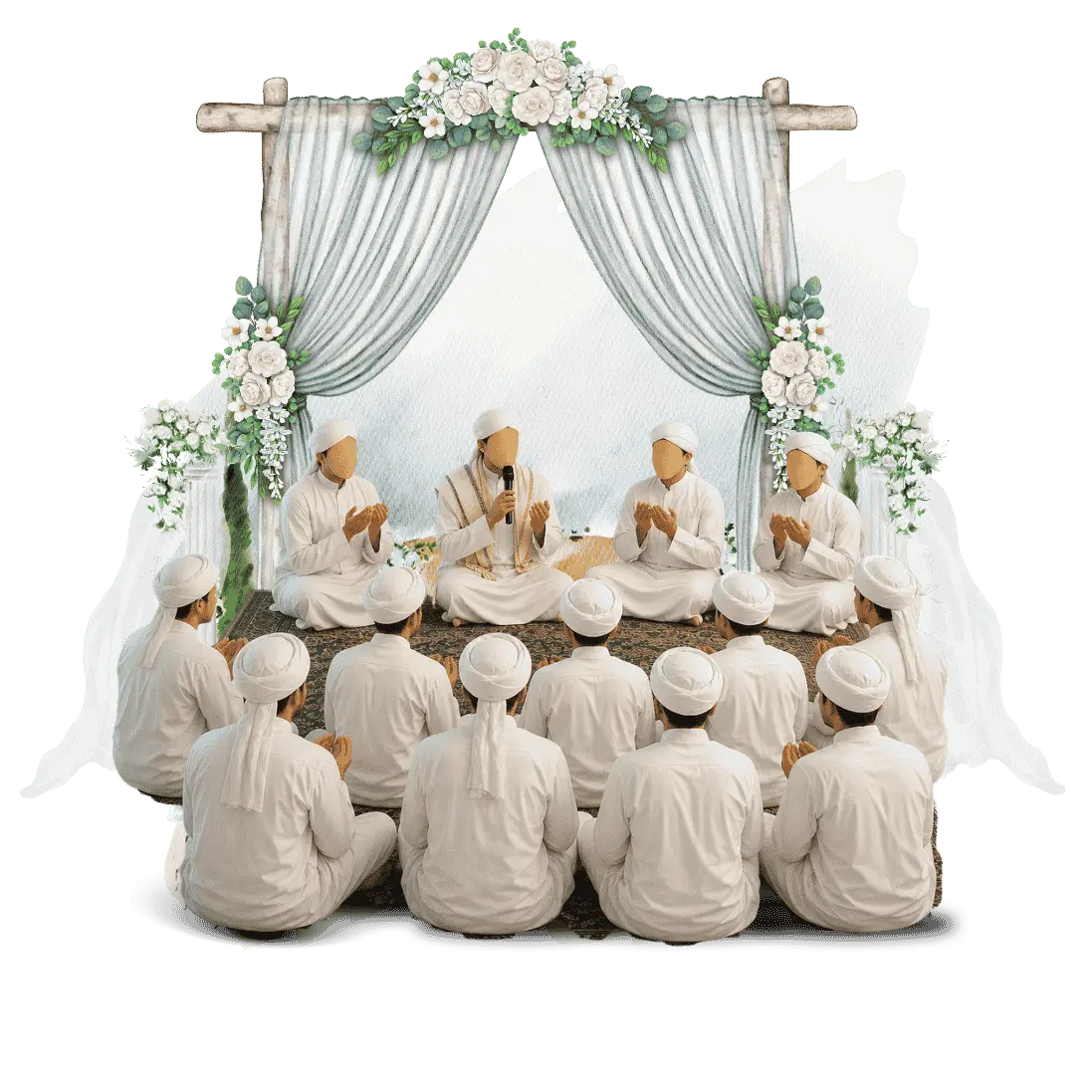Moulid gathering — family and well-wishers in prayer